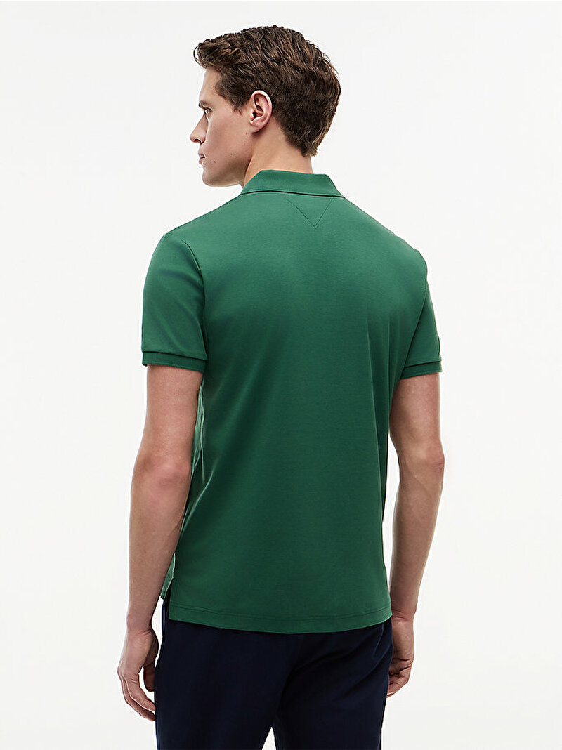 Erkek Liquid Cotton Regular Polo T-shirt Yeşil MW0MW39994L2N