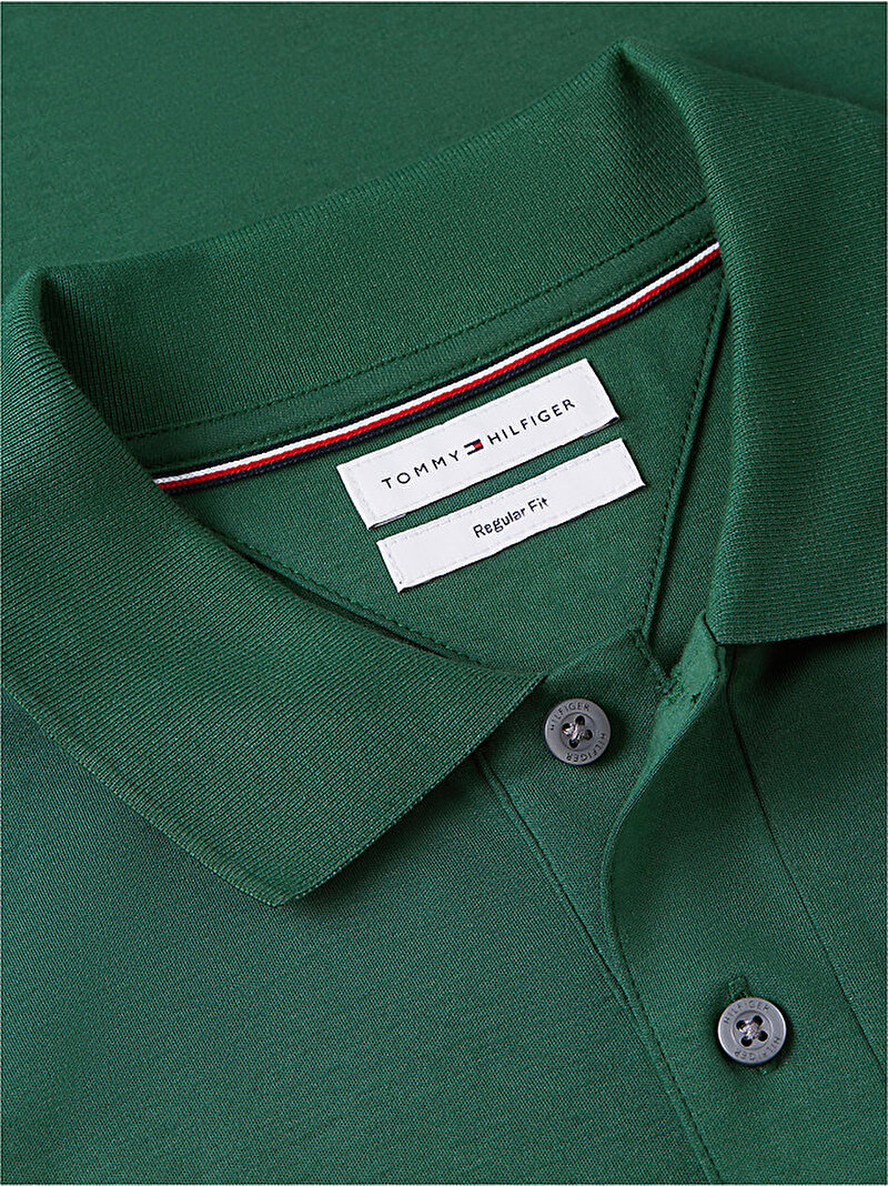 Erkek Liquid Cotton Regular Polo T-shirt Yeşil MW0MW39994L2N