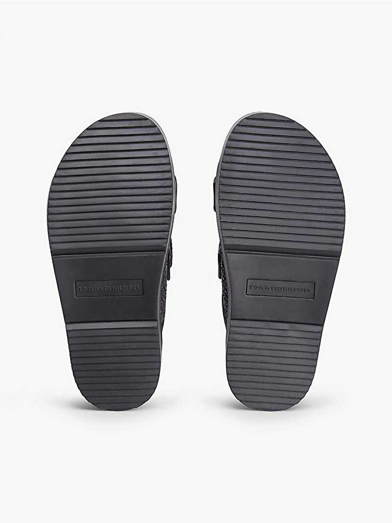 Kadın Double Strap Raffia Sandalet Siyah FW0FW09122BDS