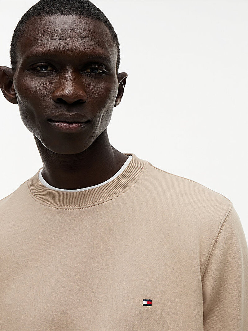 Erkek Essential Terry Crew Sweatshirt Bej MW0MW37237AEG