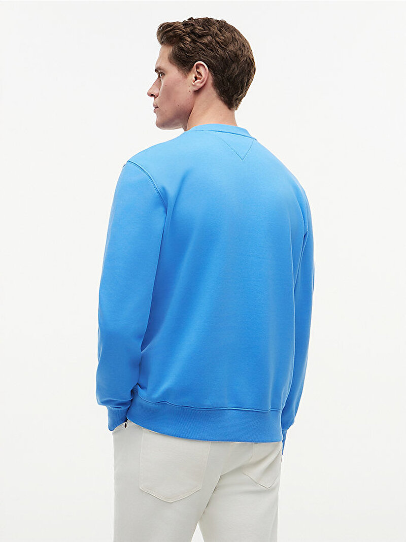 Erkek Essential Terry Crew Sweatshirt Mavi MW0MW37237C30