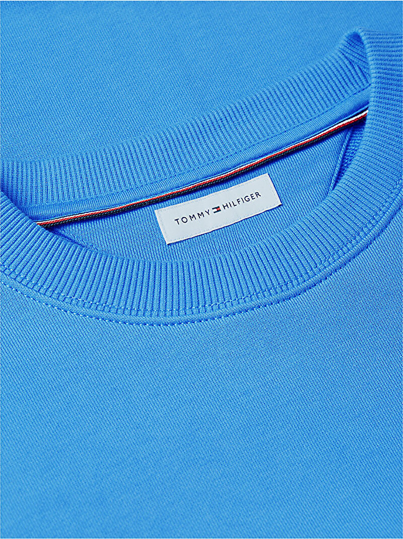 Erkek Essential Terry Crew Sweatshirt Mavi MW0MW37237C30