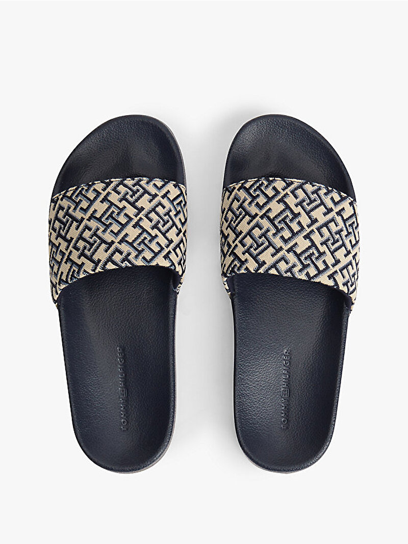 Kadın TH Monogram Plaj Terliği Lacivert FW0FW09423DW6