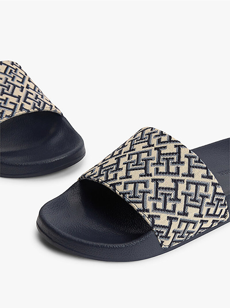 Kadın TH Monogram Plaj Terliği Lacivert FW0FW09423DW6