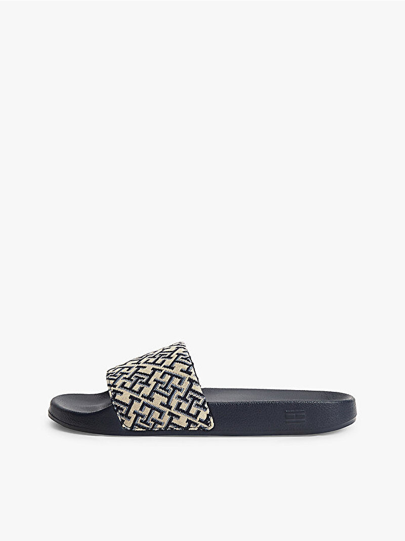 Kadın TH Monogram Plaj Terliği Lacivert FW0FW09423DW6