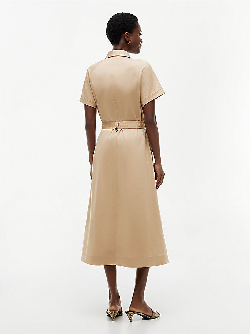 Kadın Chino Utility Midi Elbise Bej WW0WW51029AB9