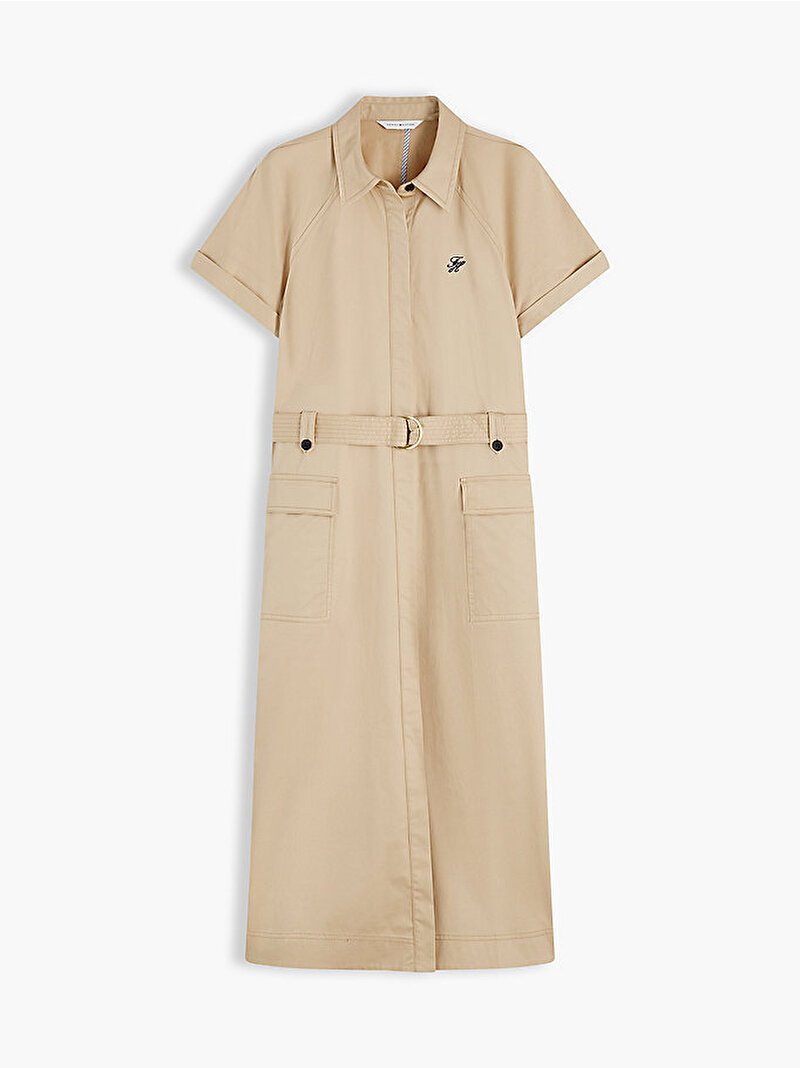 Kadın Chino Utility Midi Elbise Bej WW0WW51029AB9