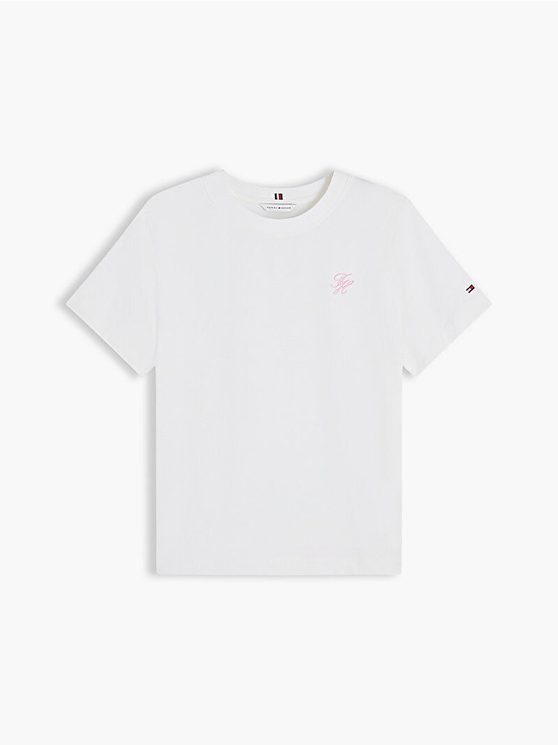Kadın TH Sreular C-neck T-shirt Ekru WW0WW49941YBL