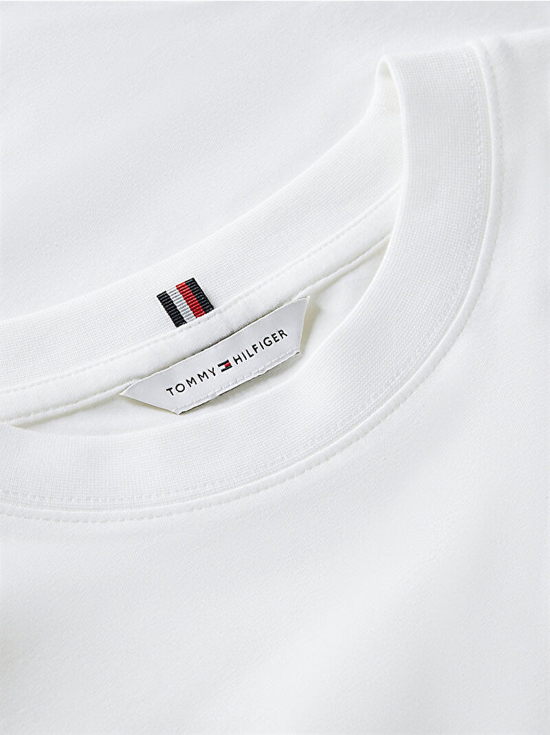 Kadın TH Sreular C-neck T-shirt Ekru WW0WW49941YBL