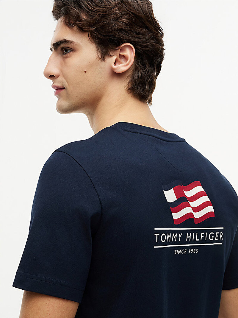 Erkek Americana Back Graphic T-shirt Lacivert MW0MW44360DW5