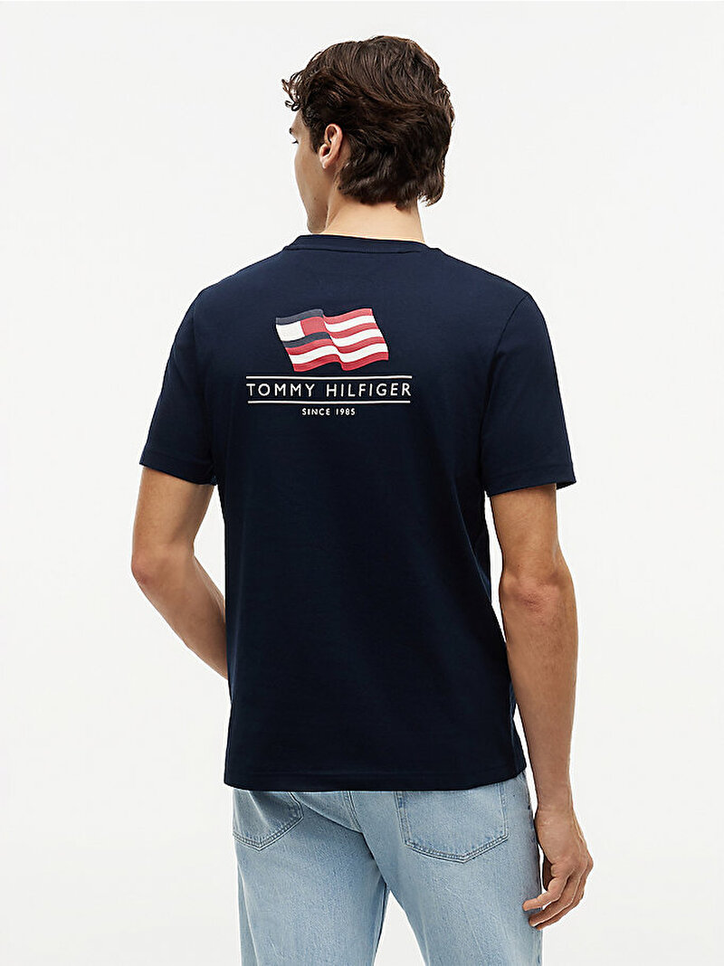 Erkek Americana Back Graphic T-shirt Lacivert MW0MW44360DW5