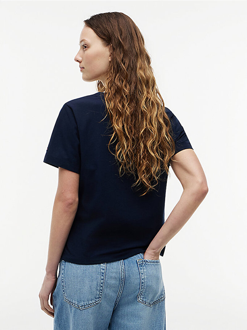 Kadın TH Sreular C-neck T-shirt Lacivert WW0WW49941C1G