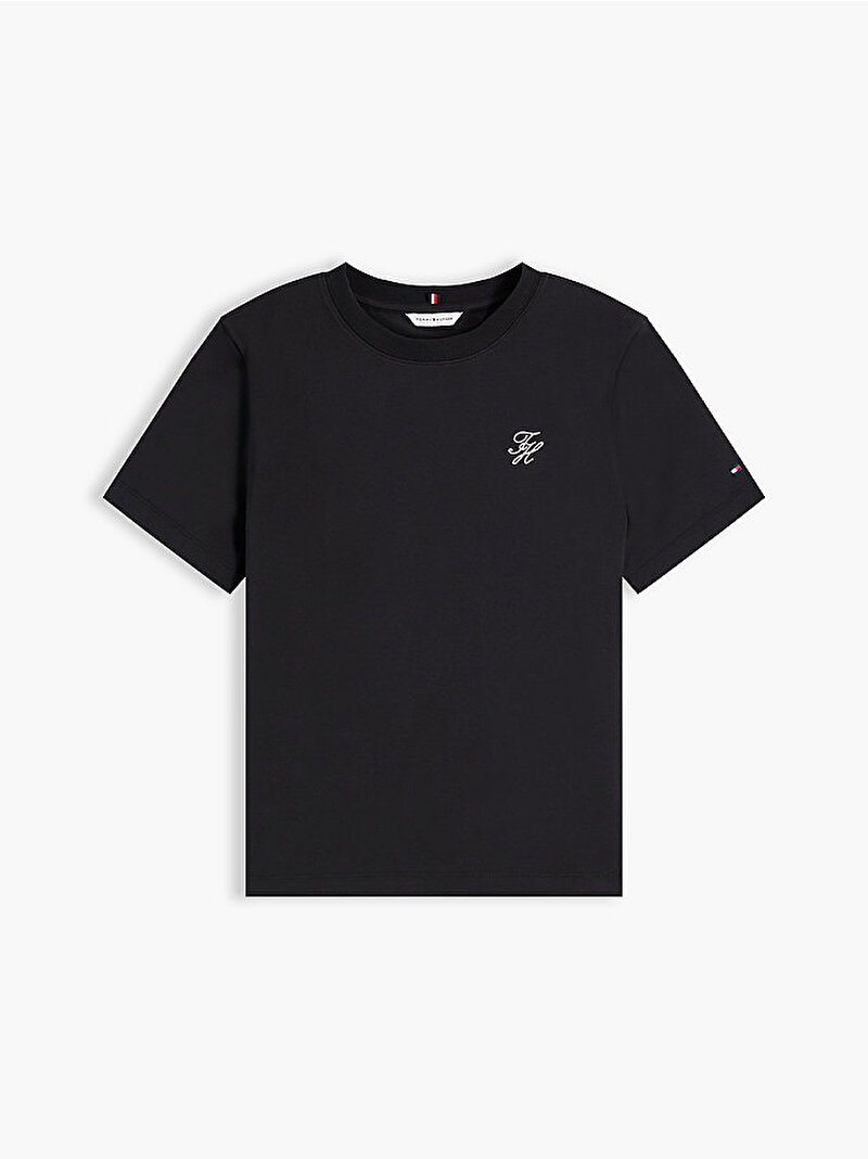 Kadın TH Sreular C-neck T-shirt Siyah WW0WW49941BDS