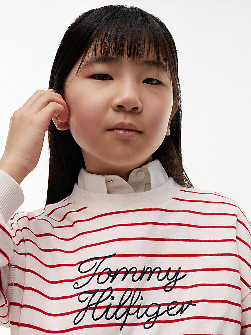Kız Çocuk Tommy Hilfiger Crew Sweatshirt Kırmızı KG0KG09439XLG