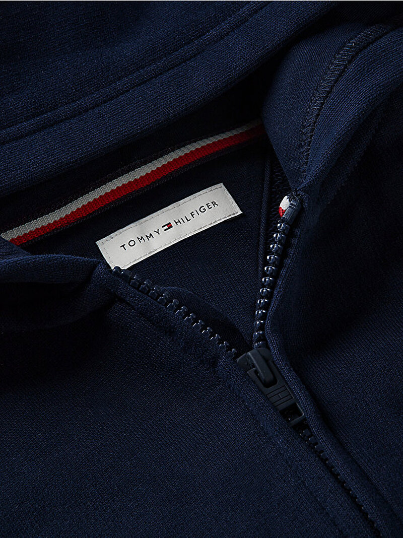 Erkek Çocuk Tonal Flag Zip Through Sweatshirt Lacivert KB0KB10553C1G