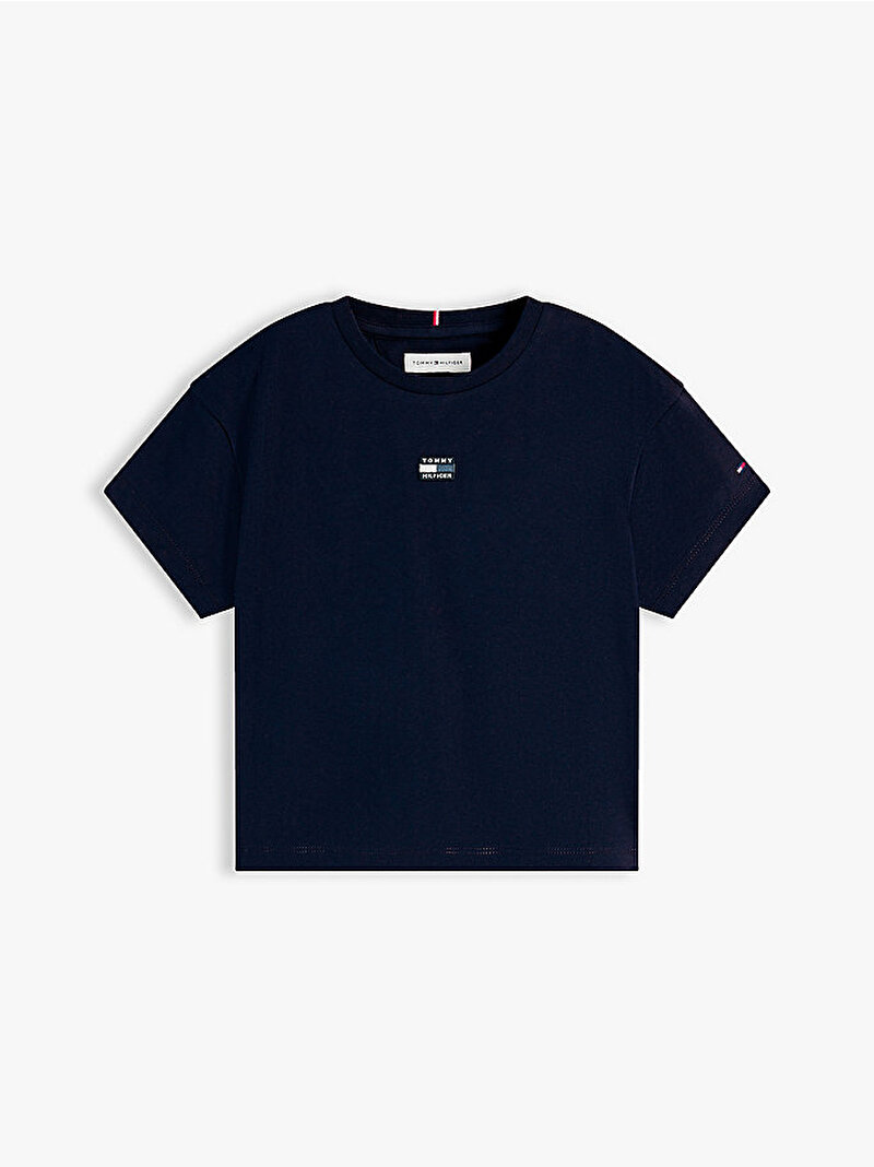 Kız Çocuk Tonal Flag T-shirt Lacivert KG0KG09488C1G