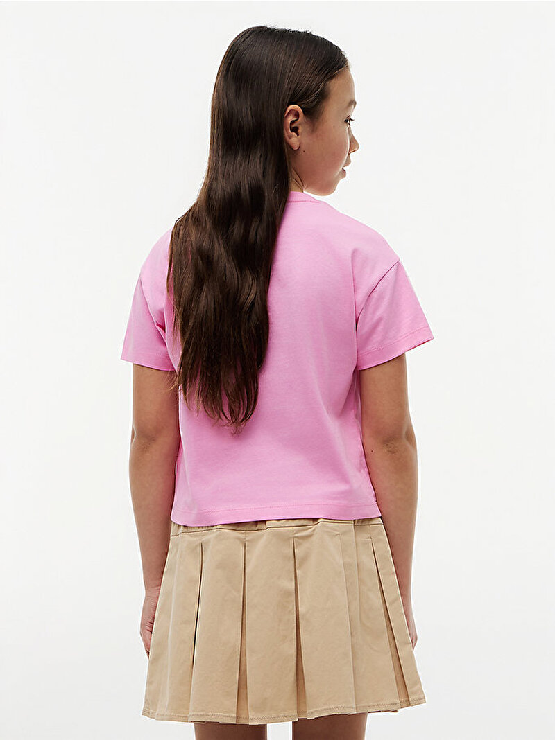 Kız Çocuk Tommy Sun Rhinestone T-shirt Pembe KG0KG09458TOU