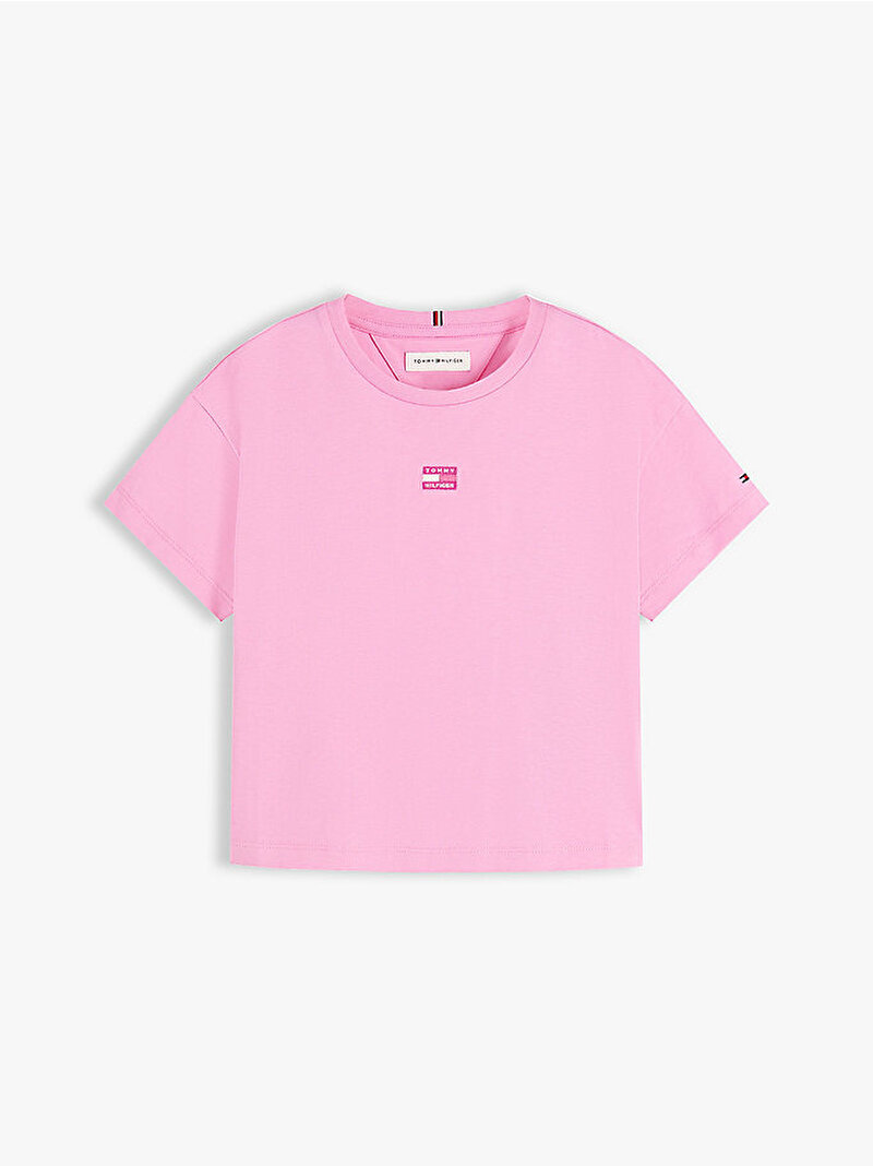 Kız Çocuk Tonal Flag T-shirt Pembe KG0KG09488TOU