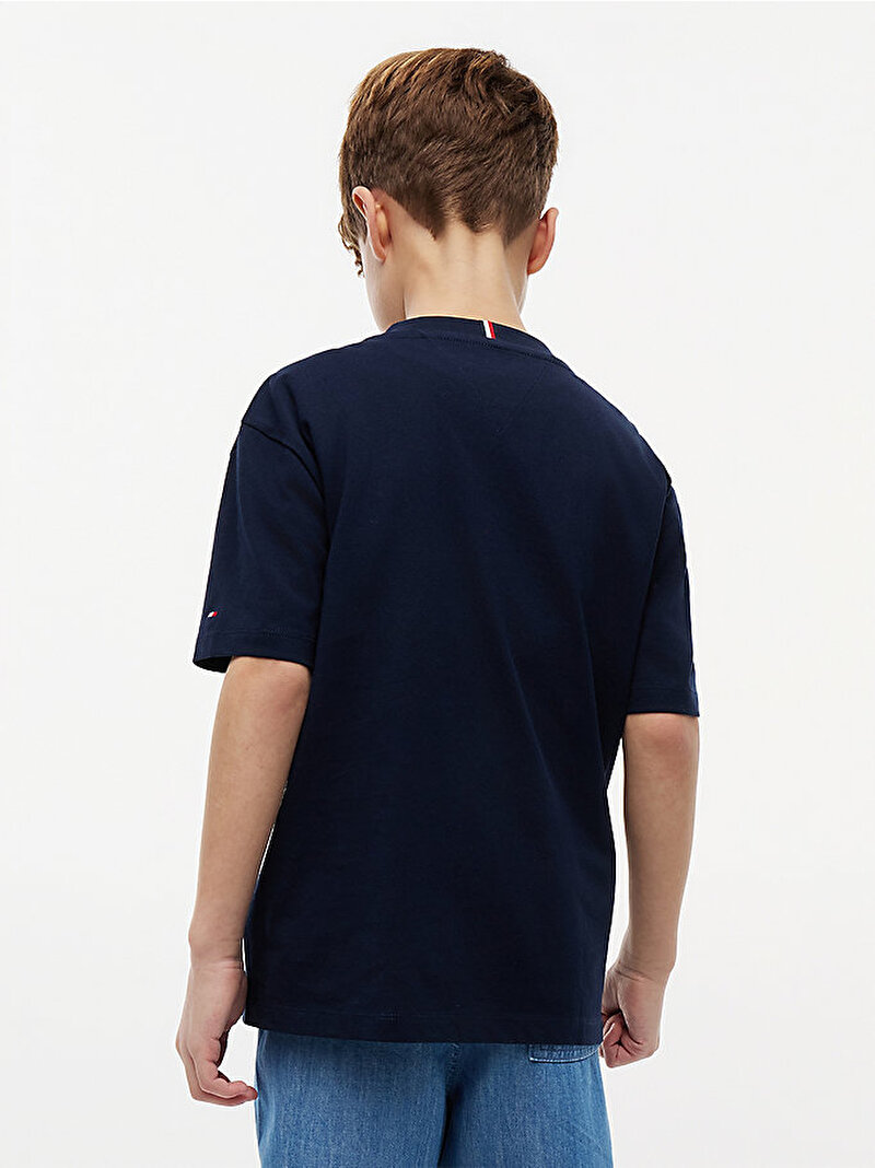 Erkek Çocuk Tommy Flag Graffiti T-shirt Lacivert KB0KB10546C1G