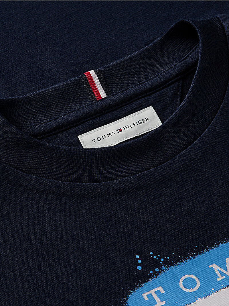 Erkek Çocuk Tommy Flag Graffiti T-shirt Lacivert KB0KB10546C1G