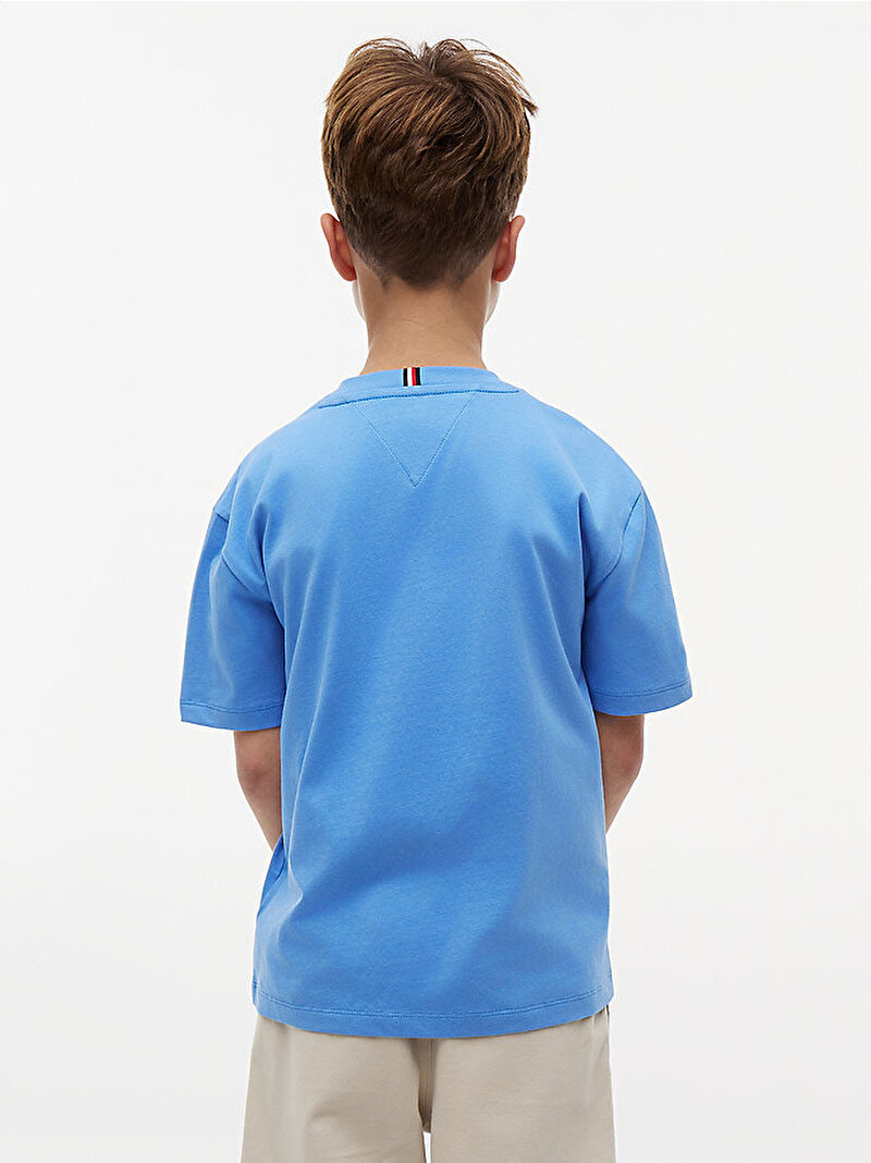 Erkek Çocuk Tommy Flag Graffiti T-shirt Mavi KB0KB10546C39