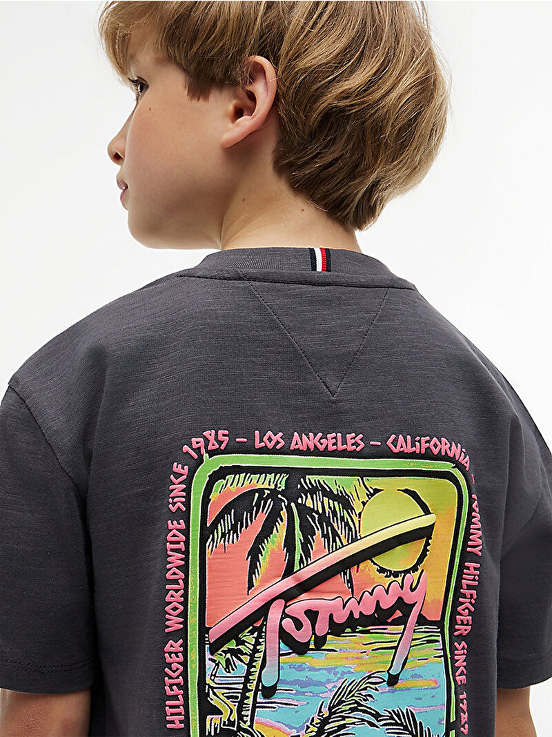 Erkek Çocuk Tommy Seasonal Graphic T-shirt Siyah KB0KB10895PT2