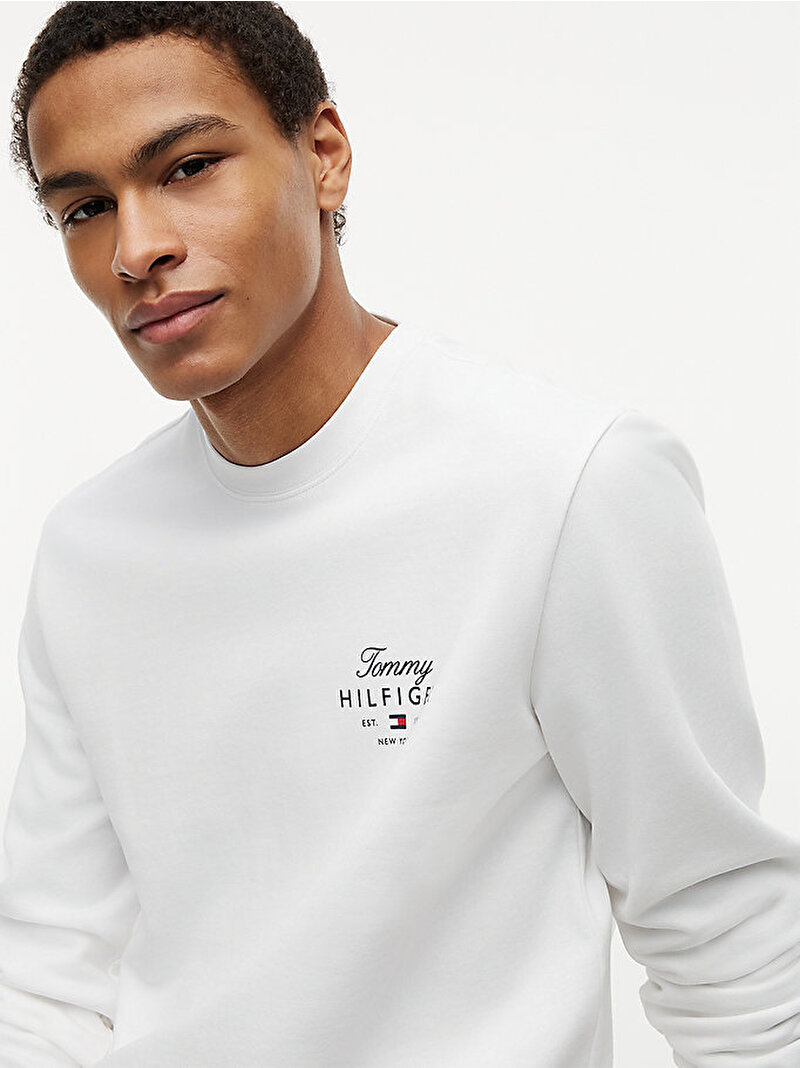 Erkek Stack Sweatshirt Beyaz MW0MW43218YBR
