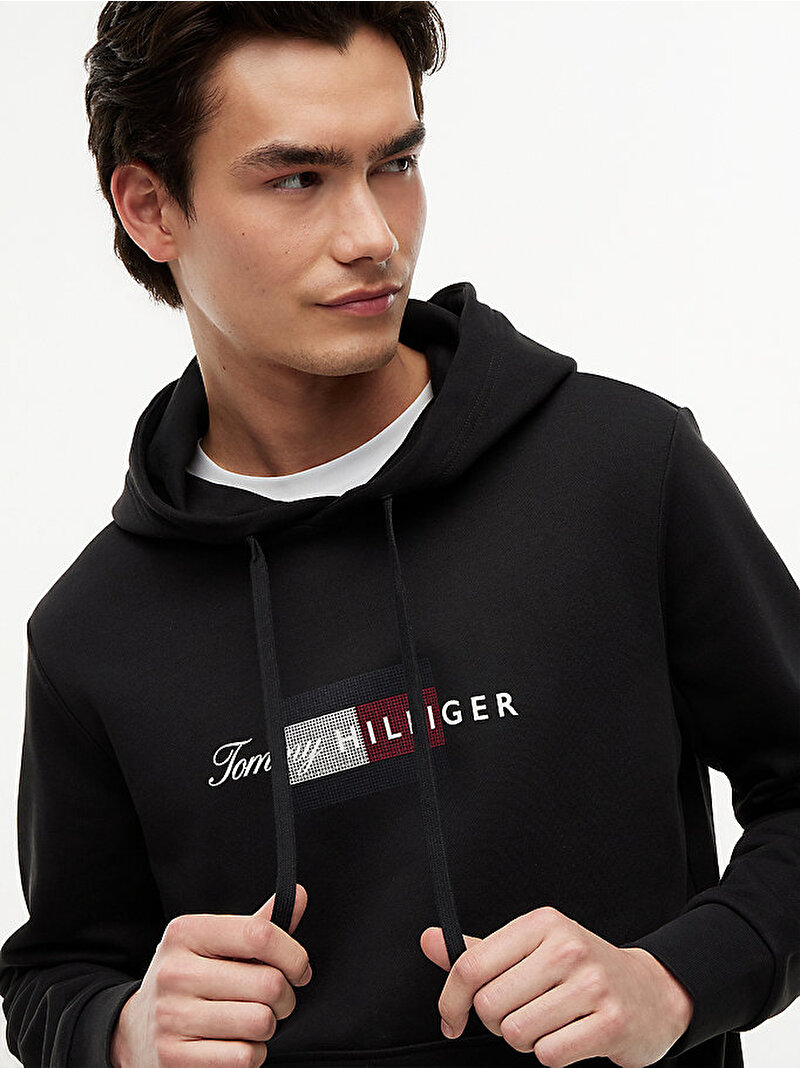 Erkek Flag Hoodie Siyah MW0MW43220BDS