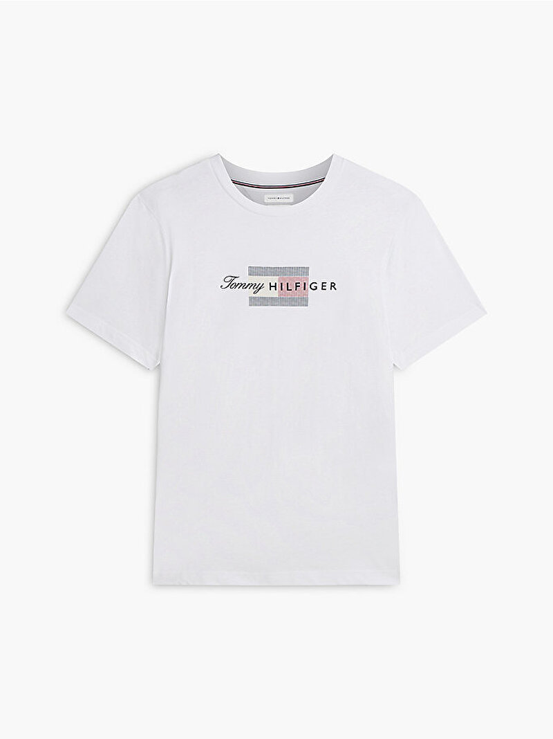 Erkek Flag Regular T-shirt Beyaz MW0MW43226YBR