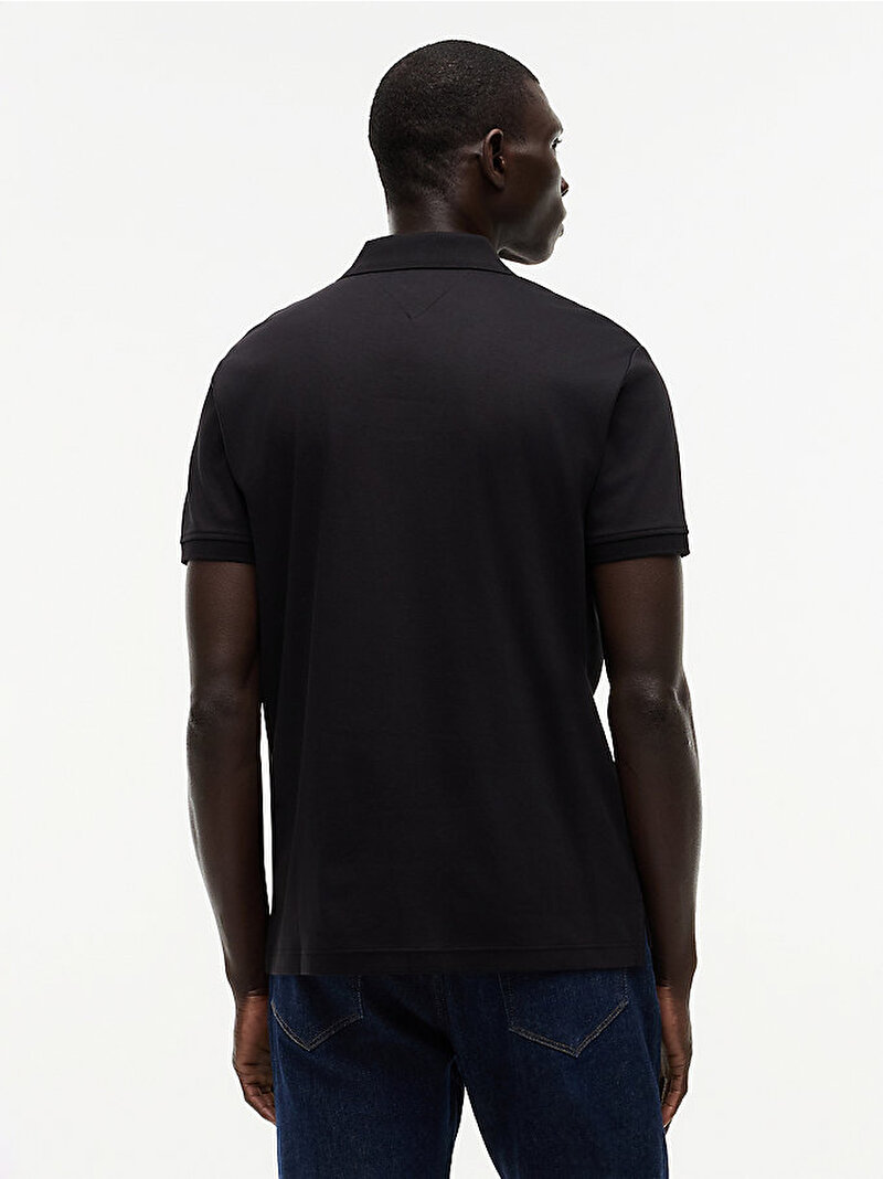 Erkek Liquid Cotton Zip Polo T-shirt Siyah MW0MW43269BDS