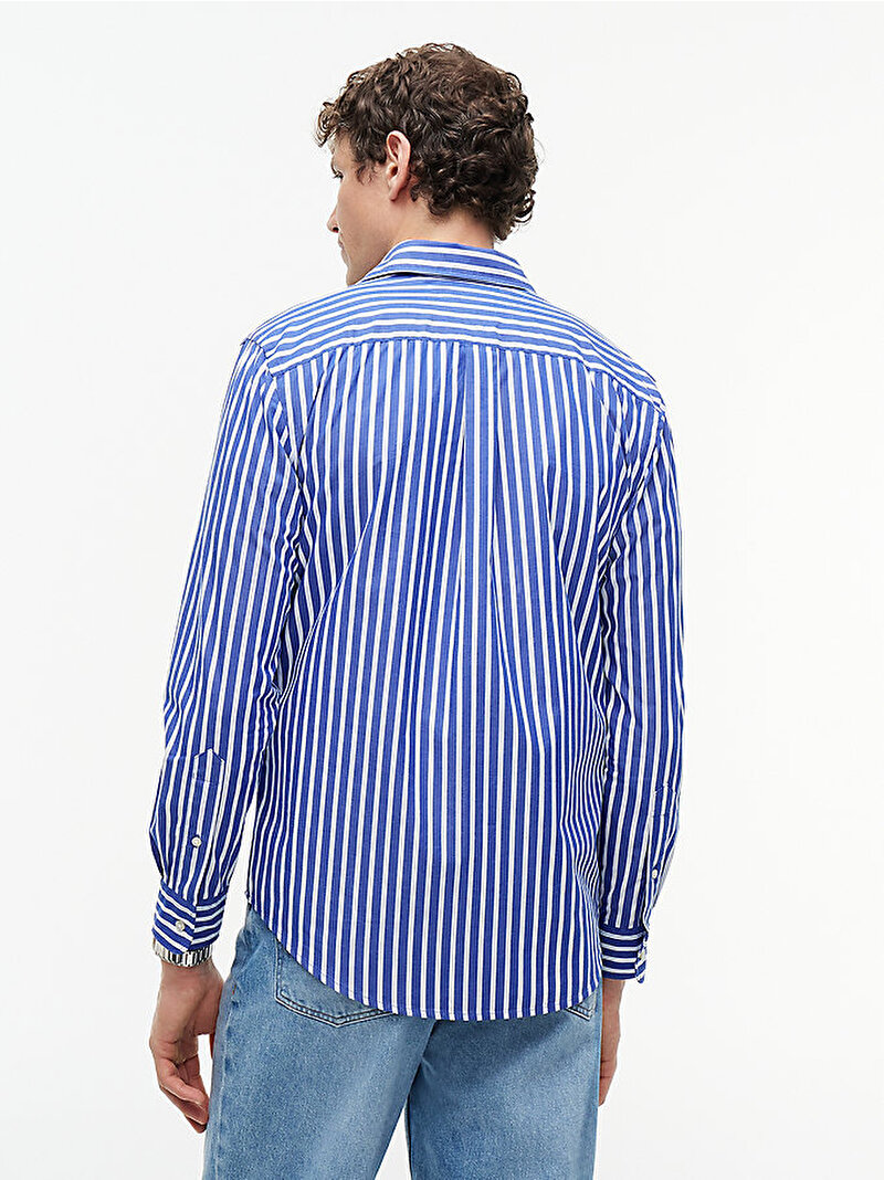 Erkek Flex Poplin Seasonal Gömlek Mavi MW0MW433150A5