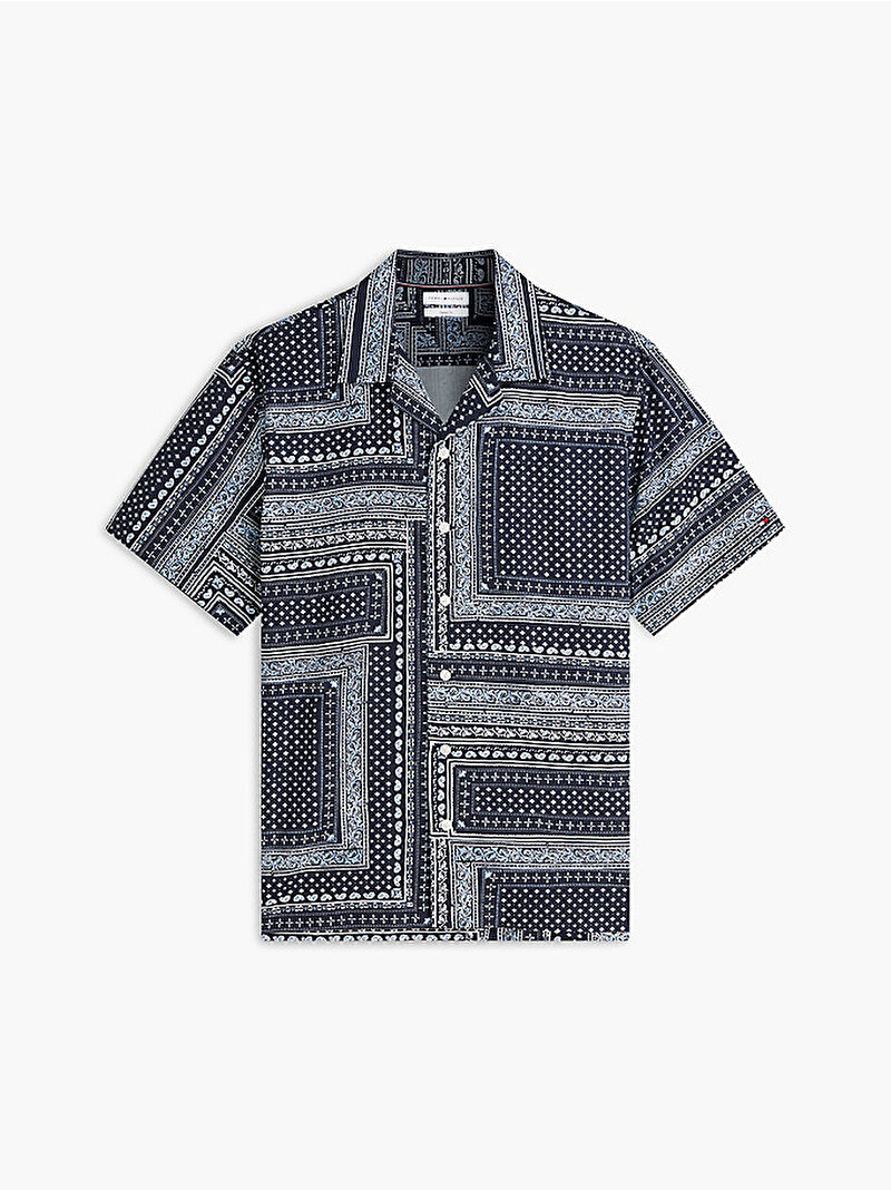 Erkek Cotton Tencel Bandan Gömlek Lacivert MW0MW433390GY