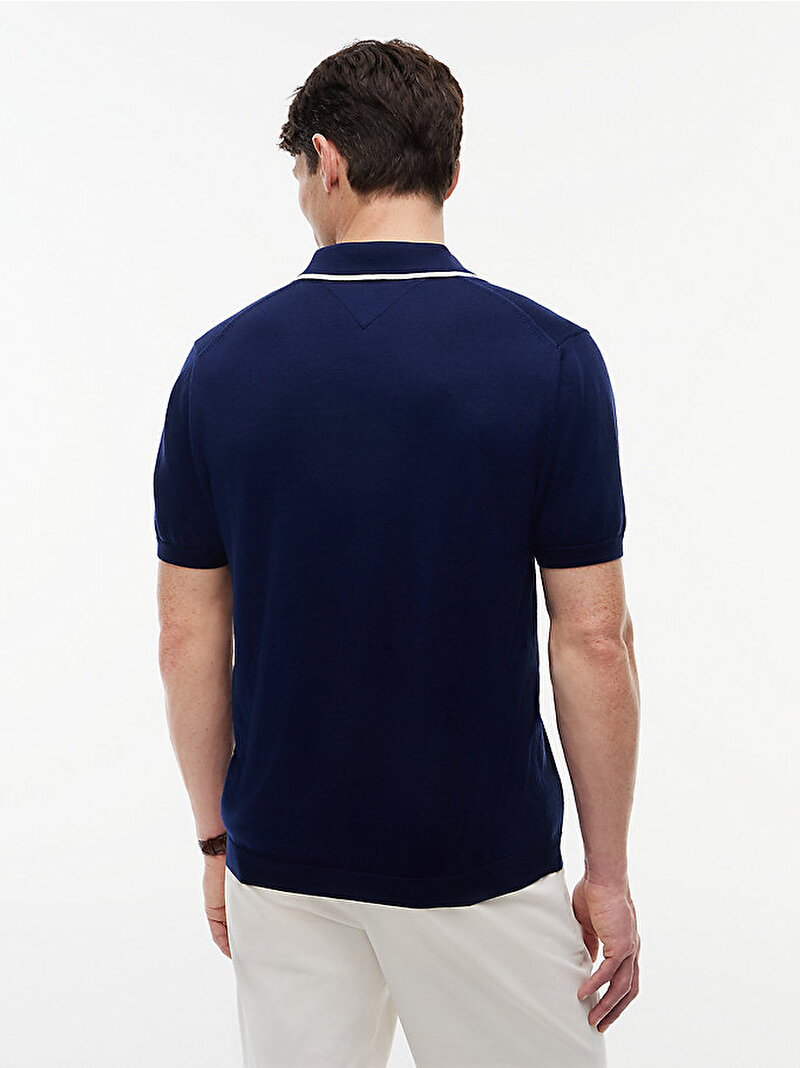 Erkek Knitted Polo Kazak Lacivert MW0MW43501DCC