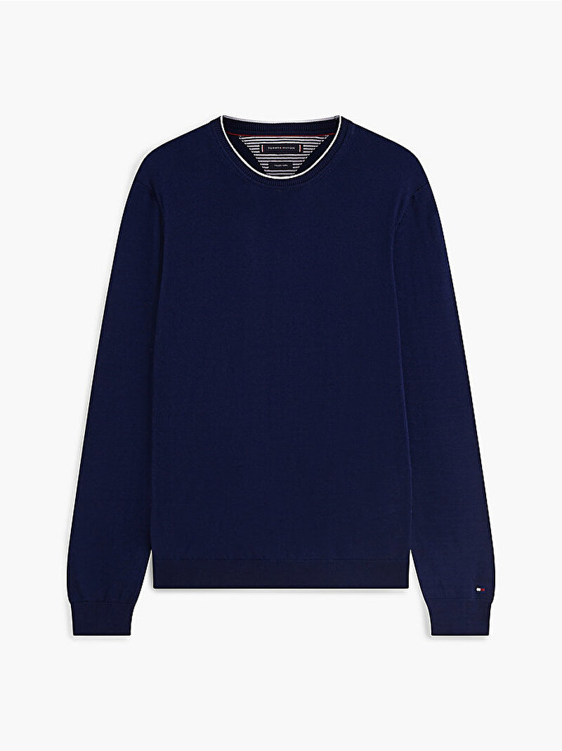 Erkek Mercerized Cotton Kazak Lacivert MW0MW43506DCC