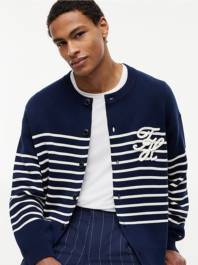 Erkek T1 Crewneck Breton Kazak Lacivert MW0MW435320A5