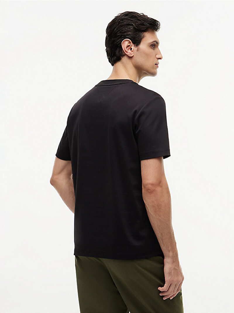 Erkek Nautical Rope Interlock T-shirt Siyah MW0MW44257BDS