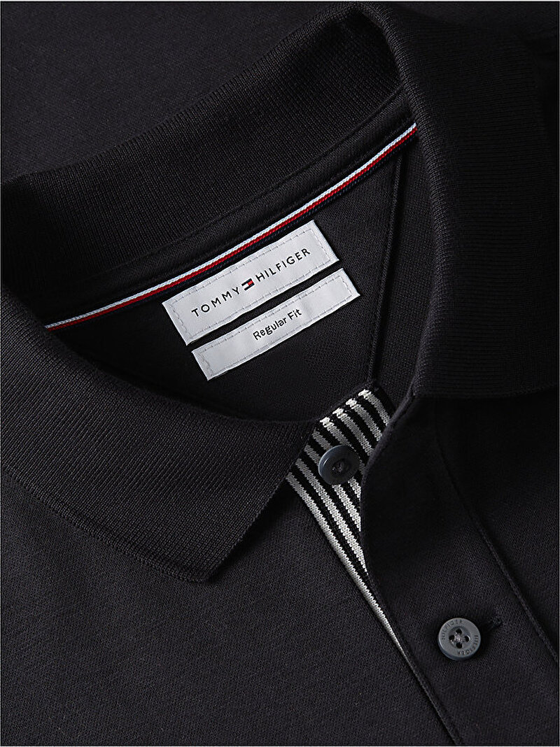 Erkek Mercerised Jacquard Polo T-shirt Siyah MW0MW44339BDS