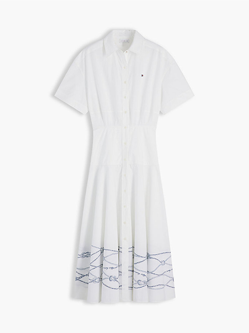Kadın Poplin Flare Midi Elbise Lacivert WW0WW498750K6