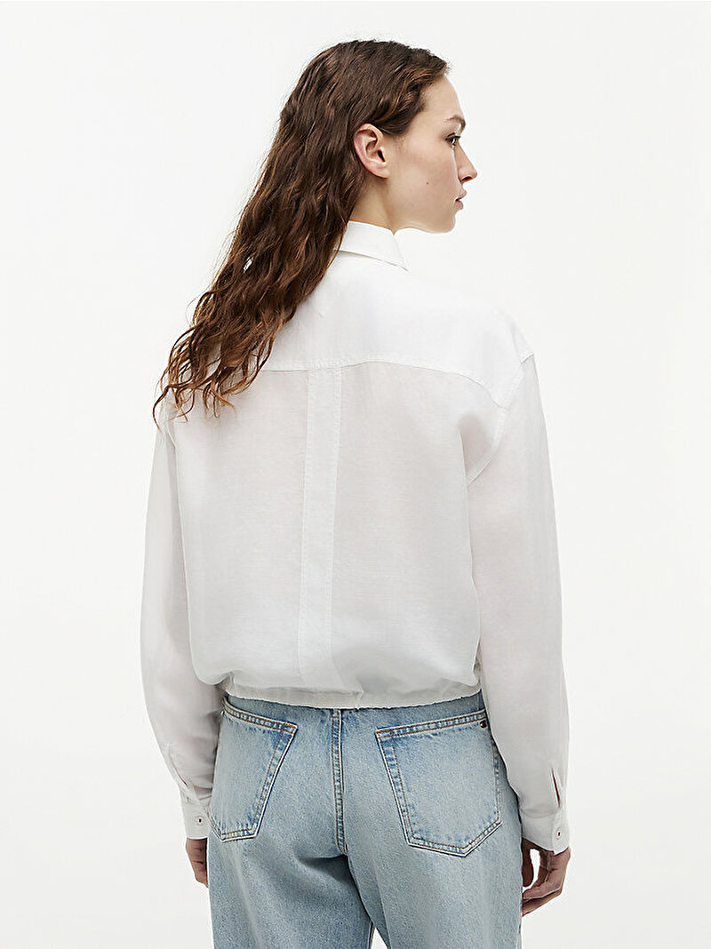 Kadın Linen Feminine Gömlek Ekru WW0WW49931YBL