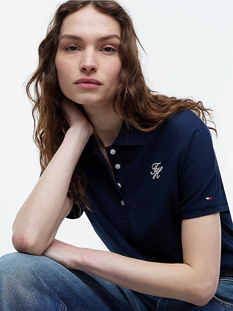 Kadın TH Modern Polo T-shirt Lacivert WW0WW49953C1G