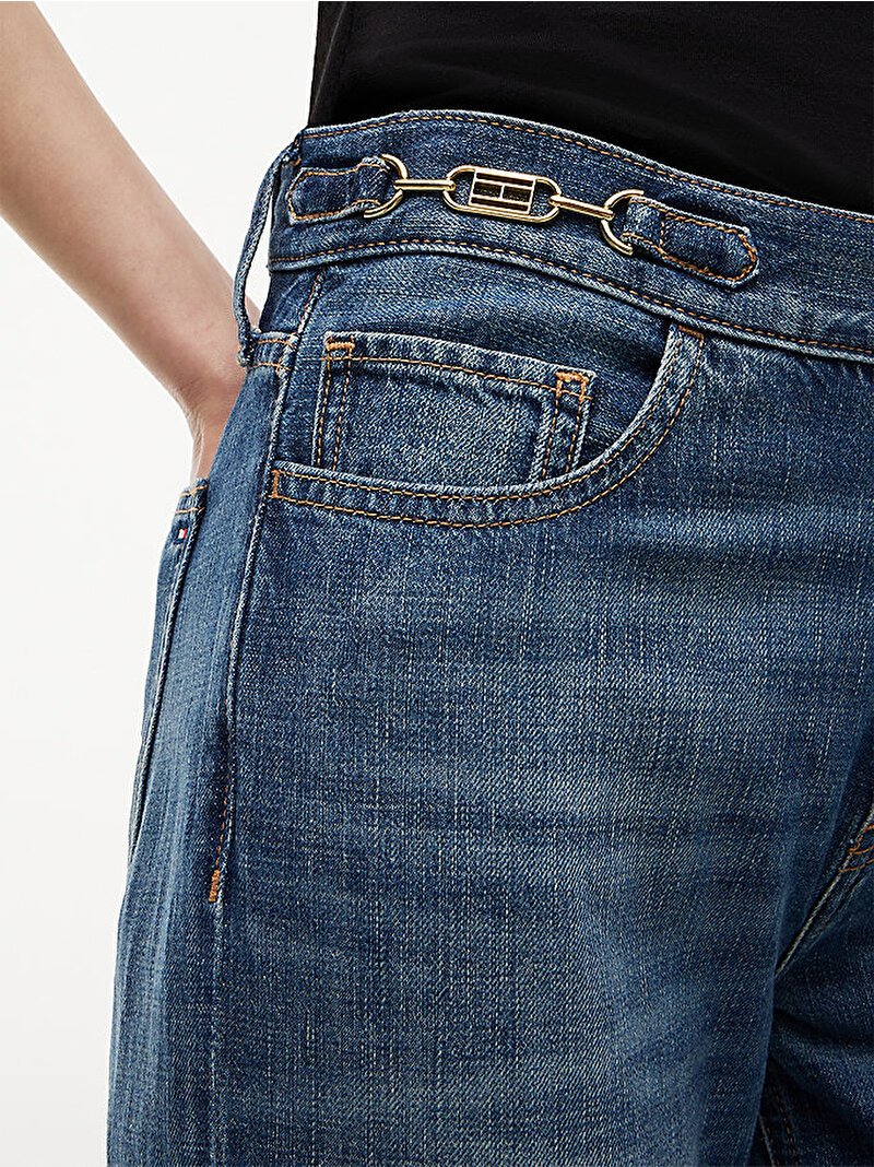 Kadın Flare Mid Jean Pantolon Mavi WW0WW499631A9