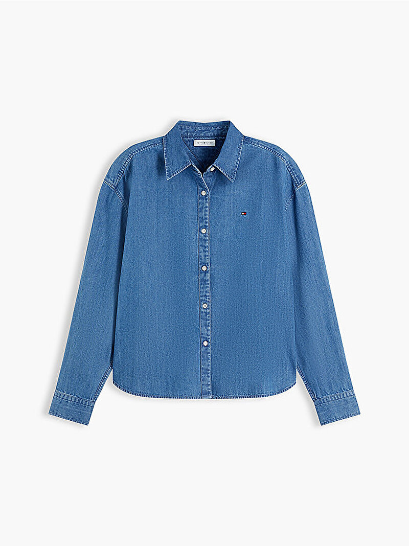 Kadın Light Denim Gömlek Mavi WW0WW505280YE
