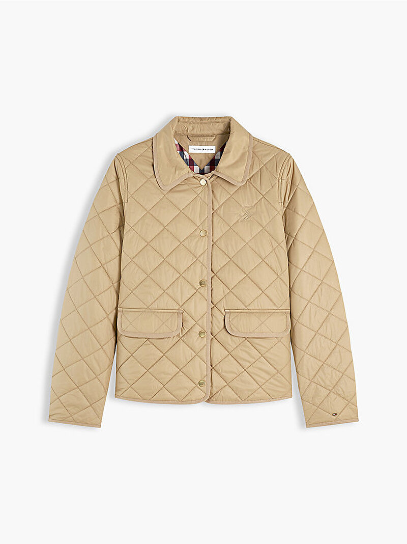 Kadın Padded Slim Quilted Puffer Mont Bej WW0WW50936AEH