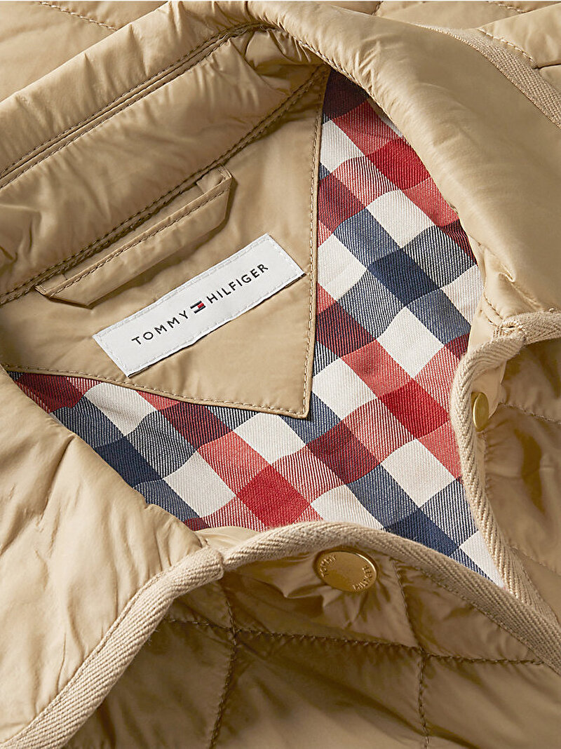 Kadın Padded Slim Quilted Puffer Mont Bej WW0WW50936AEH