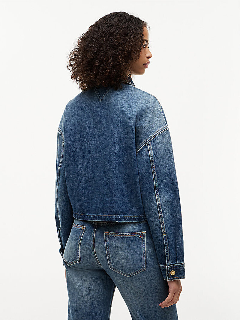 Kadın Cropped Ceket Mavi WW0WW509621A9