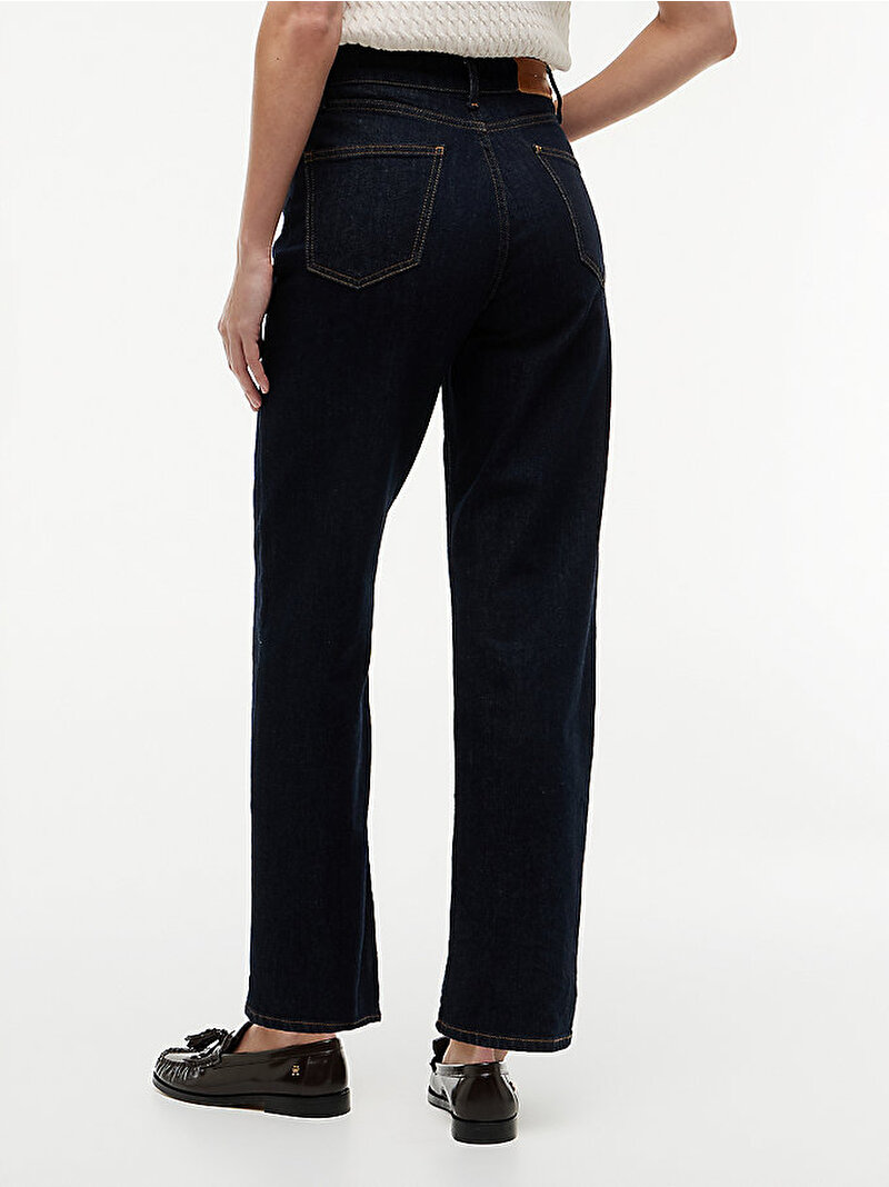 Kadın Tapered Rinse Jean Pantolon Lacivert WW0WW509661AP