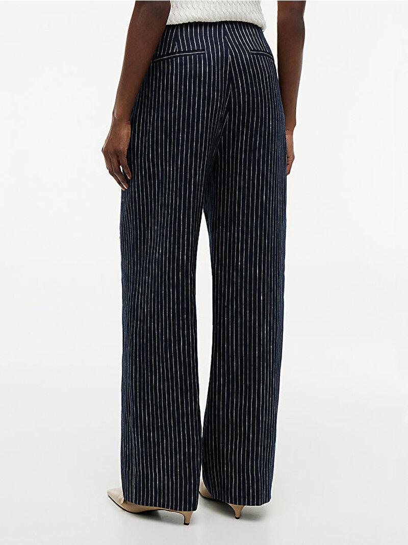 Kadın Linen Nautical Stripe Pantolon Lacivert WW0WW510930BI