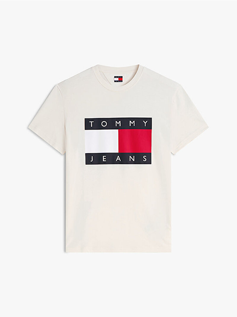 Erkek TJM Regular Big Flag T-shirt Beyaz DM0DM22645AEF