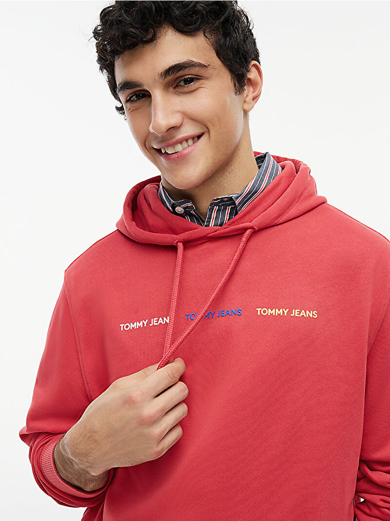 Erkek TJM Regular Repeat Sweatshirt Kırmızı DM0DM23125XK5