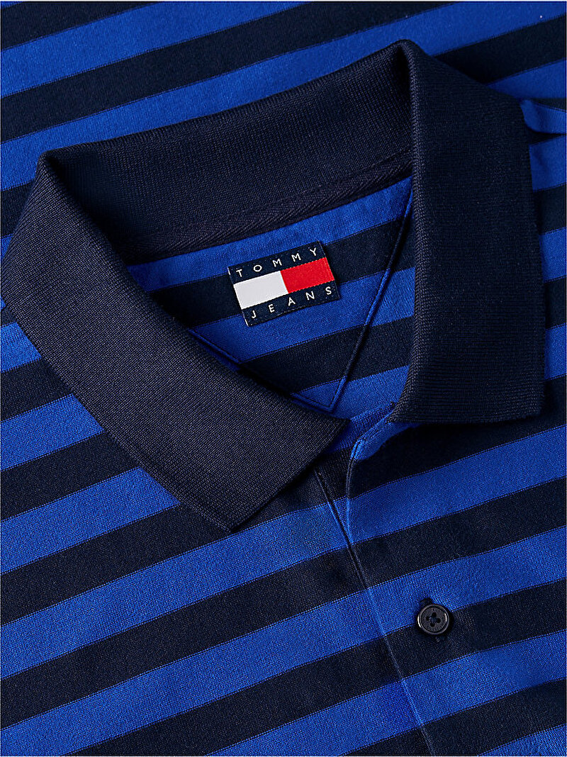 Erkek TJM Regular Stripe Jersey Polo T-shirt Lacivert DM0DM23159C63